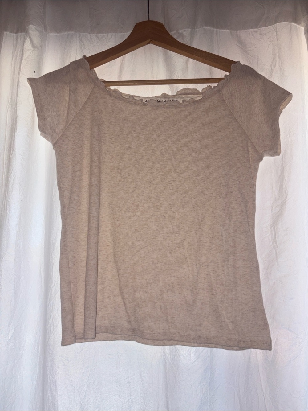 abercrombie kids Beige Short Sleeve Scoop Neck Tee